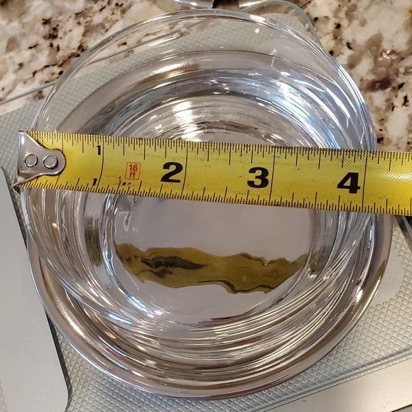 VTG Blown Glass Condiment/Sauce Bowl Metal Lid Spoon Underplate Shell Knob Italy - Picture 3 of 16